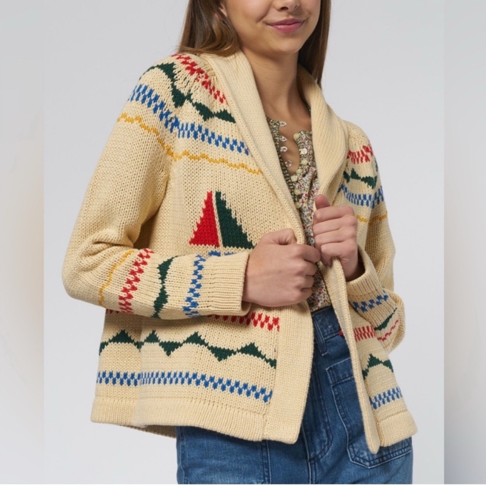 The Great. The Sailboat Lodge Cardigan in Cream. Size 1.
